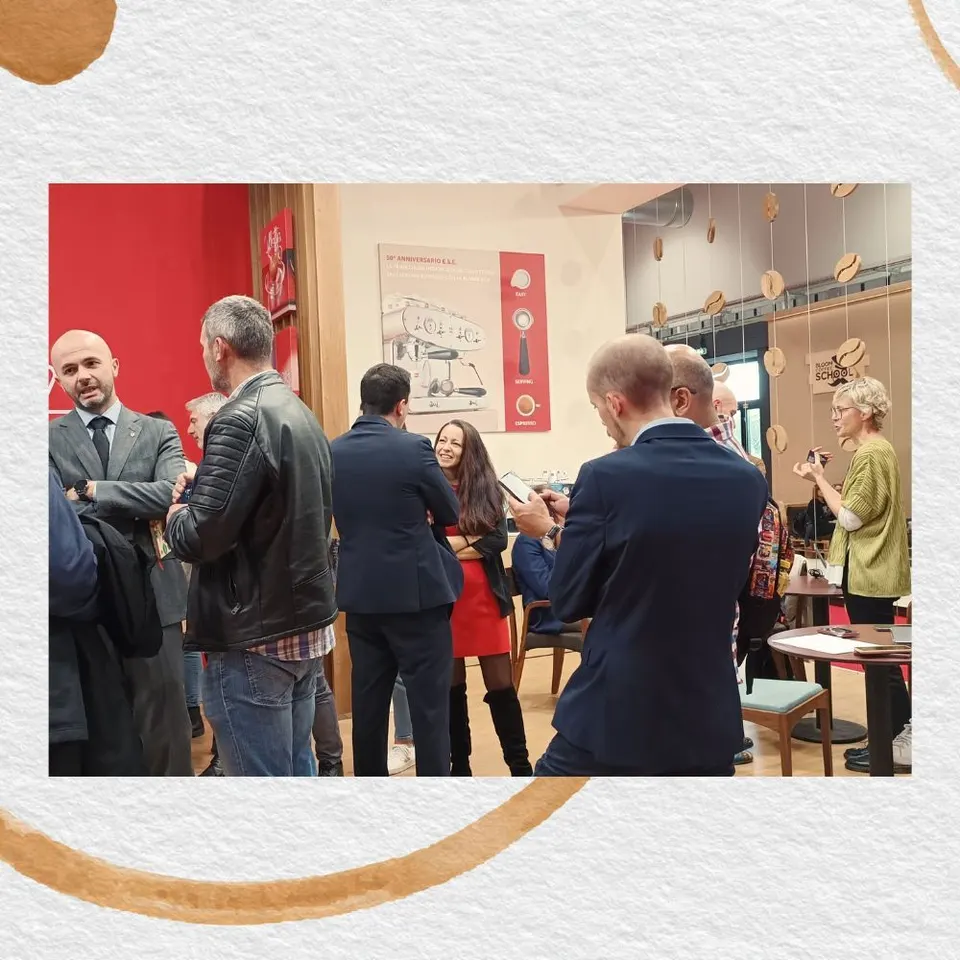 Visitors at a stand