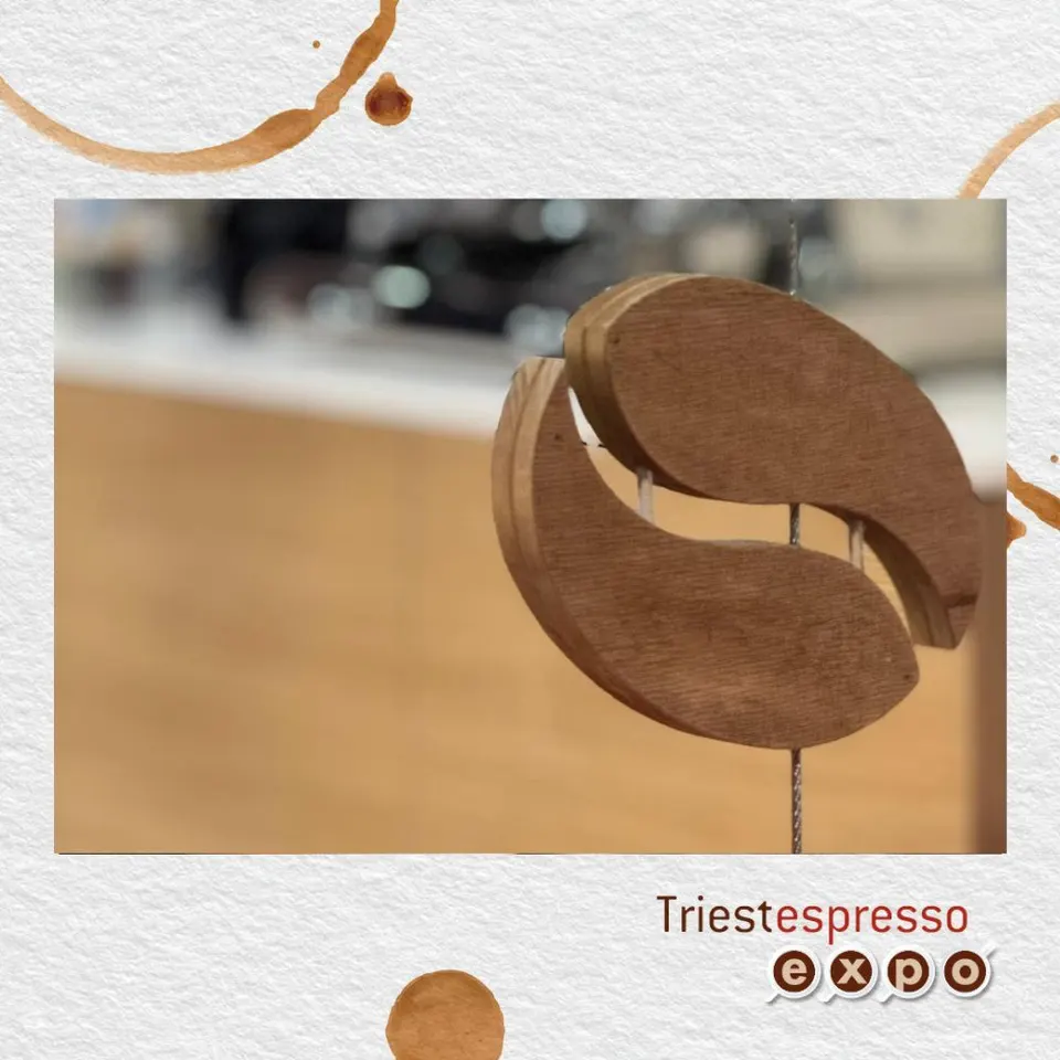 A coffee bean carved in wood
