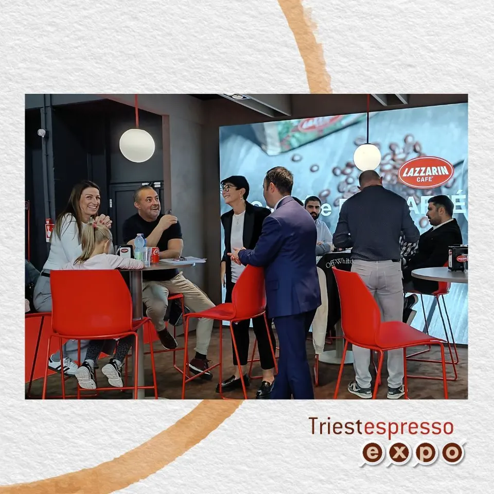 Meetings at the tables of a stand