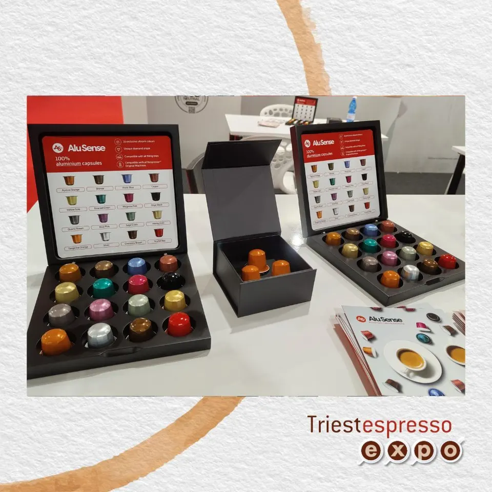 Colourful capsules on display