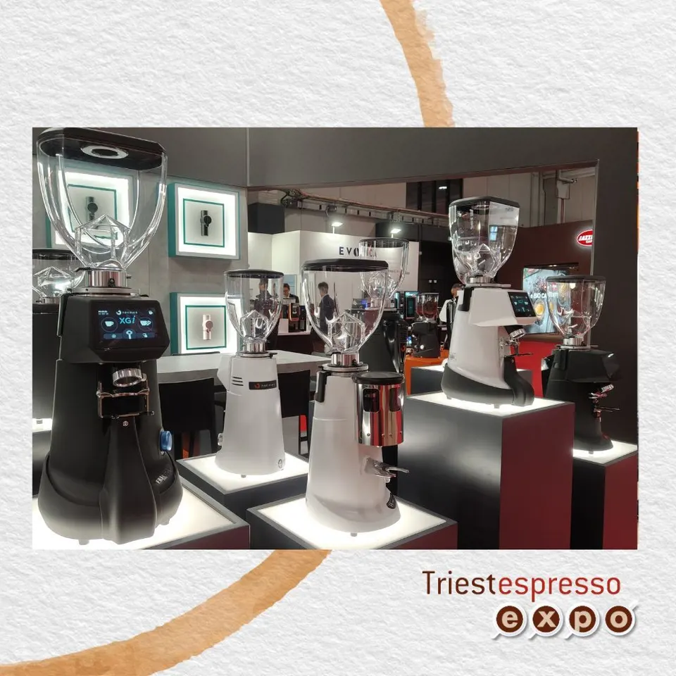 Coffee grinders on display