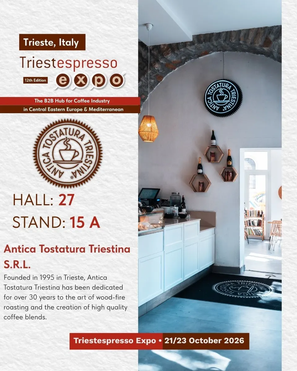 Antica Tostatura Triestina S.R.L. card, with logo and a photo