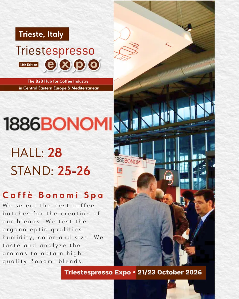 Caffè Bonomi Spa card, with logo and a photo