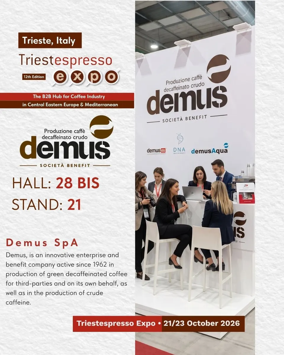 Demus SpA card, with logo and a photo