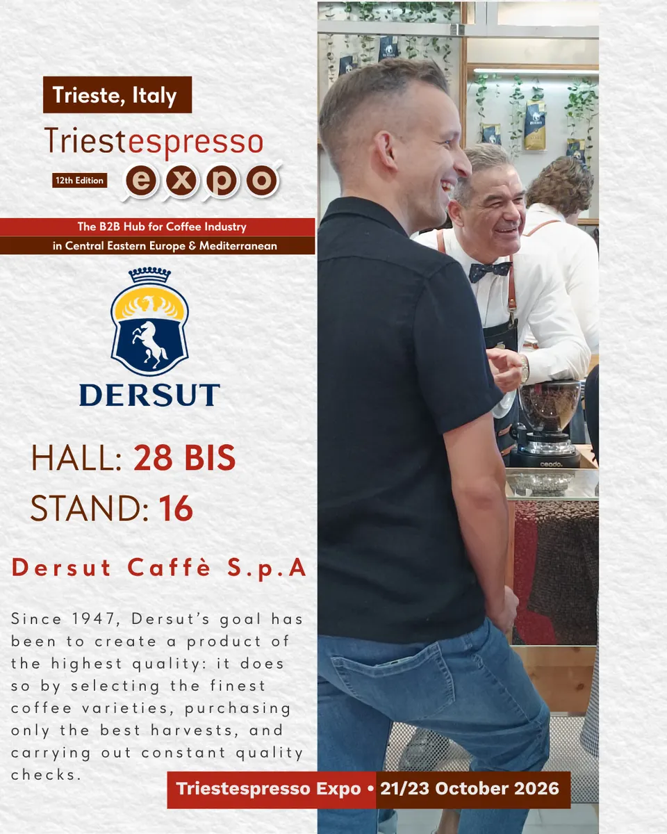 Dersut Caffè S.p.A card, with logo and a photo