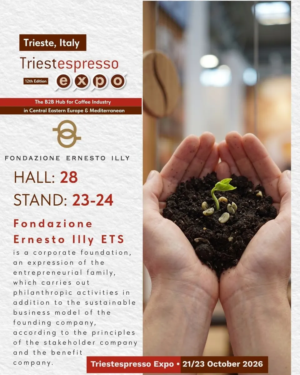 Fondazione Ernesto Illy ETS card, with logo and a photo