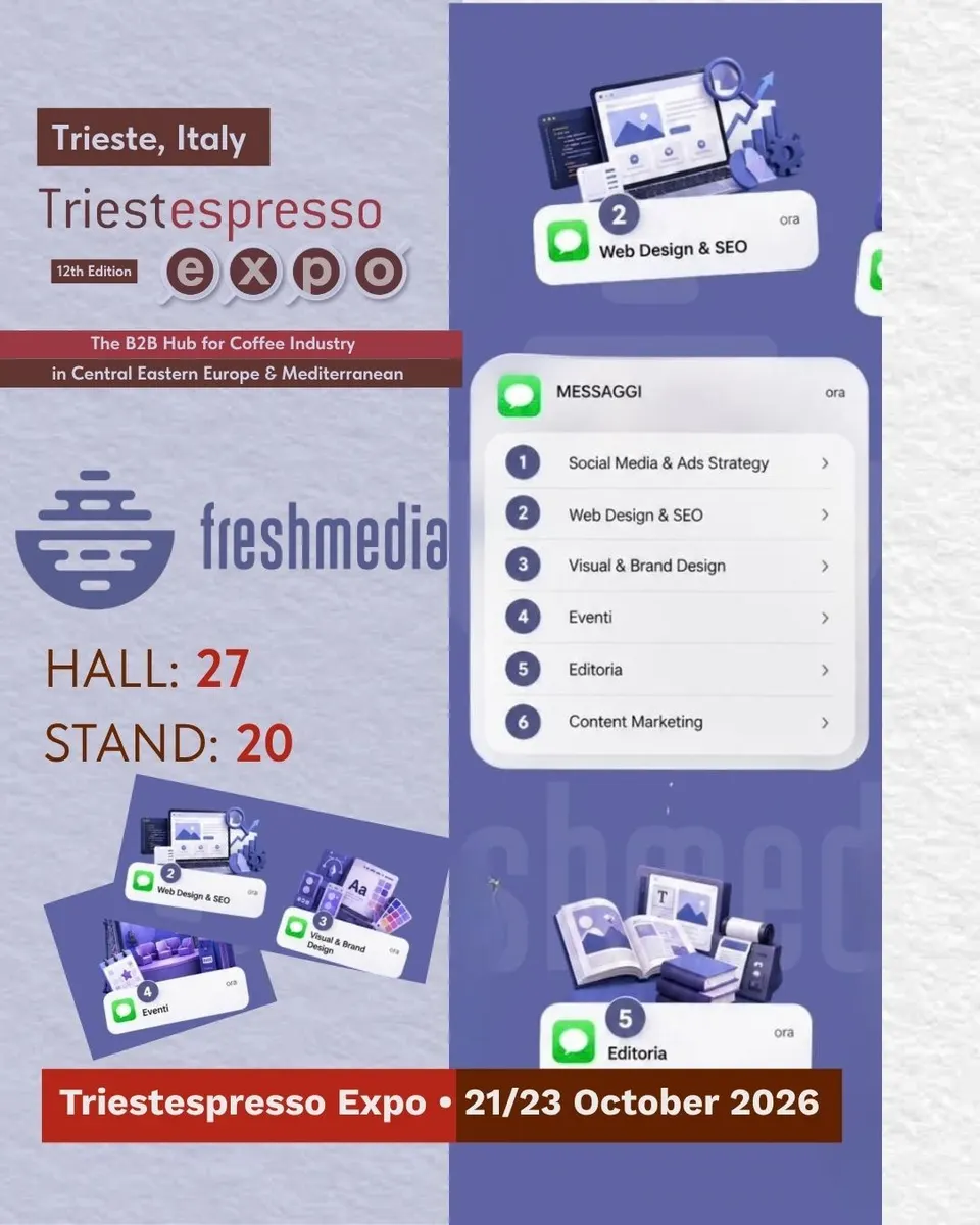 Freshmedia card, with logo and a photo