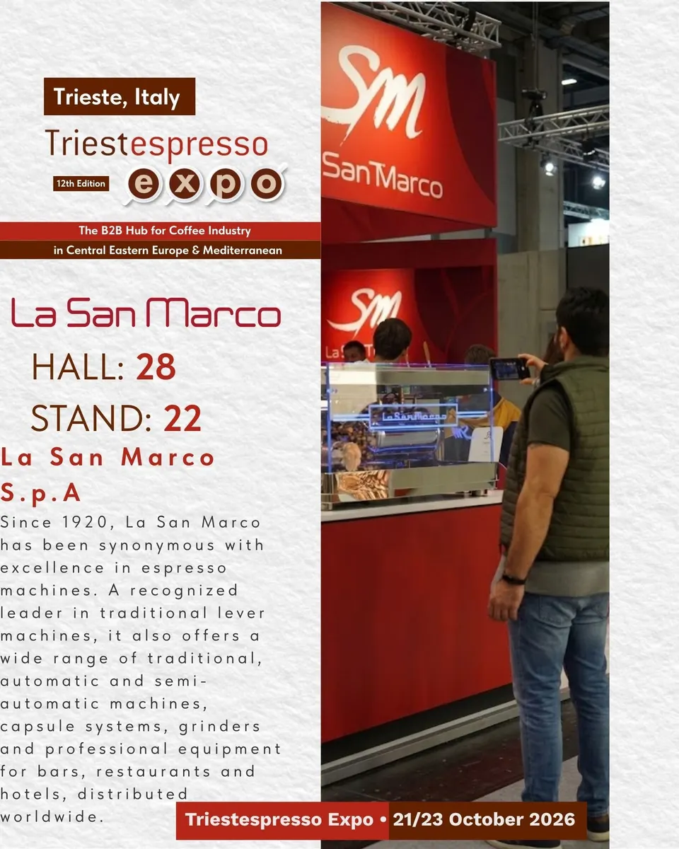 La San Marco S.p.A card, with logo and a photo