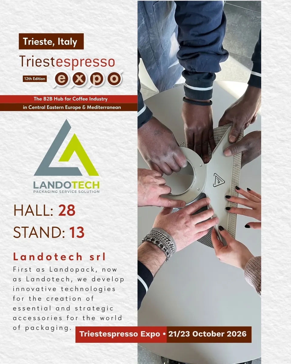 Landotech srl card, with logo and a photo