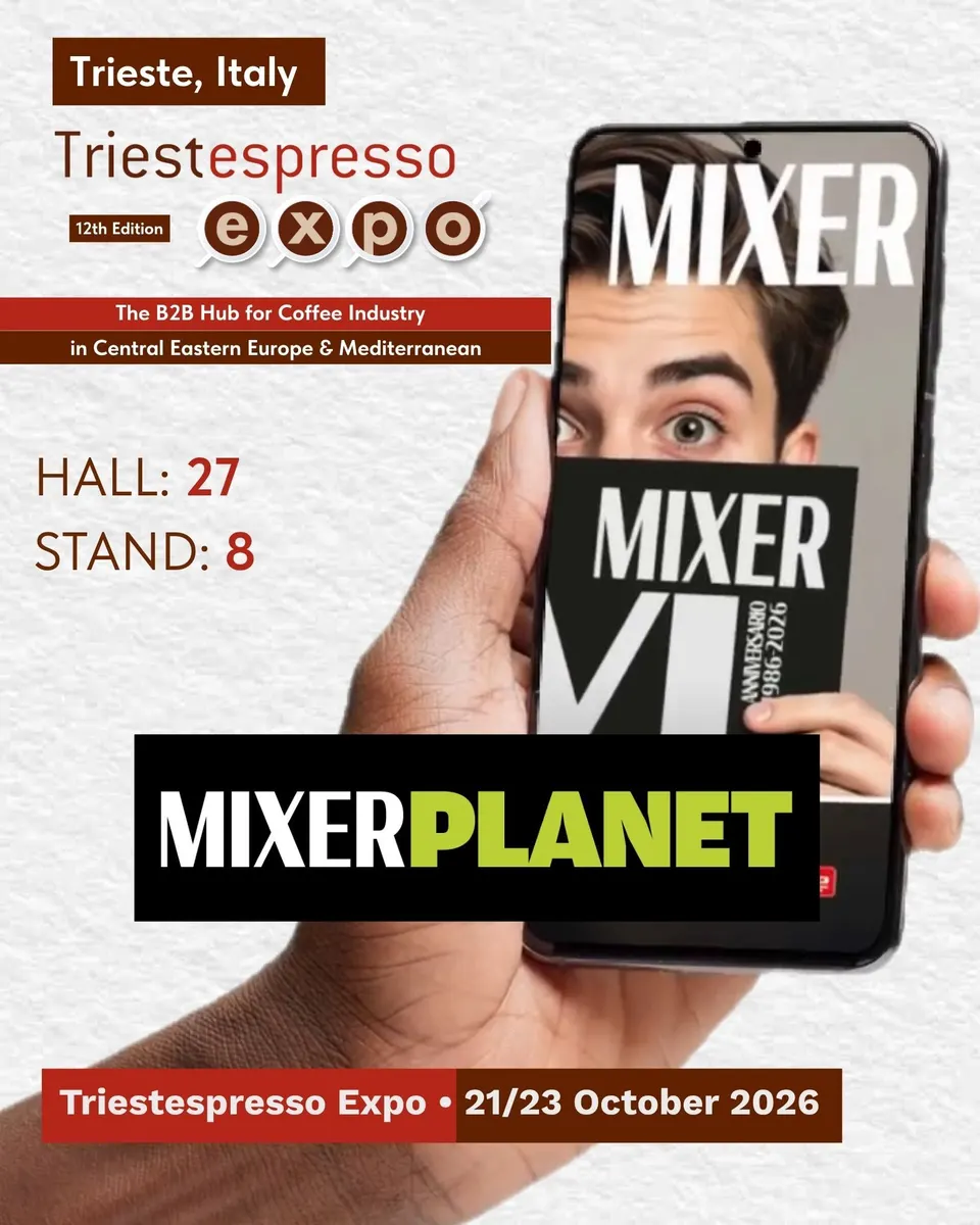 Mixerplanet card, with logo and a photo