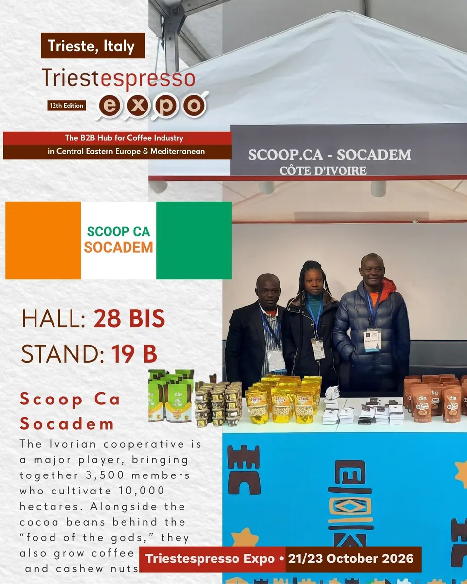 Scoop Ca Socadem card, with logo and a photo