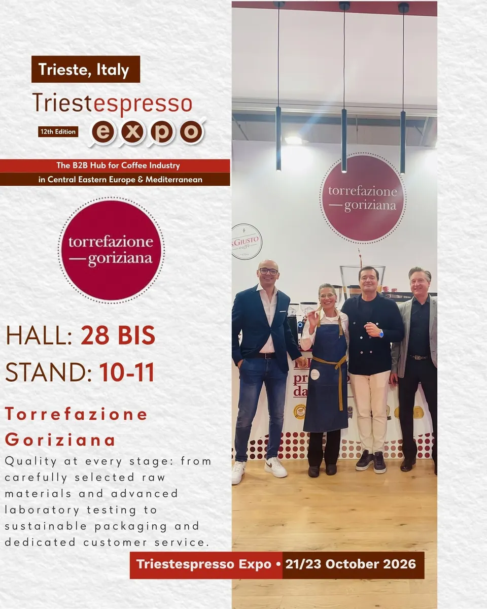 Torrefazione Goriziana card, with logo and a photo