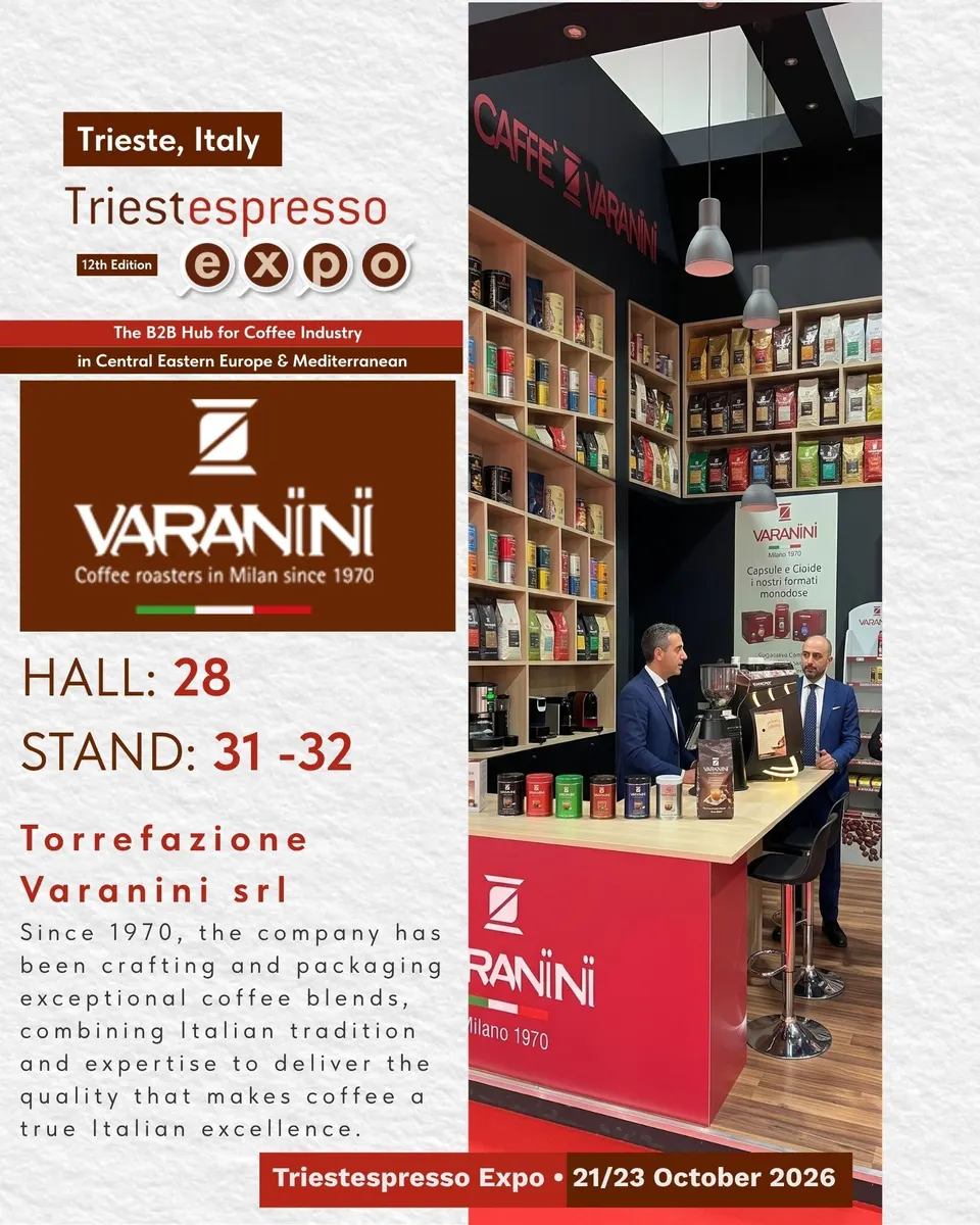 Torrefazione Varanini srl card, with logo and a photo